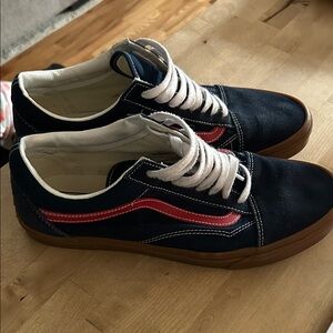 Vans Dark Blue and Red Athletic Sneakers